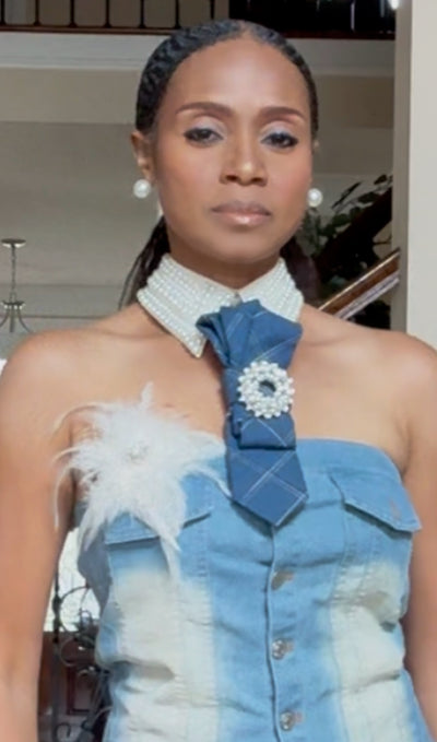 The Delaney Denim Wrap Tie