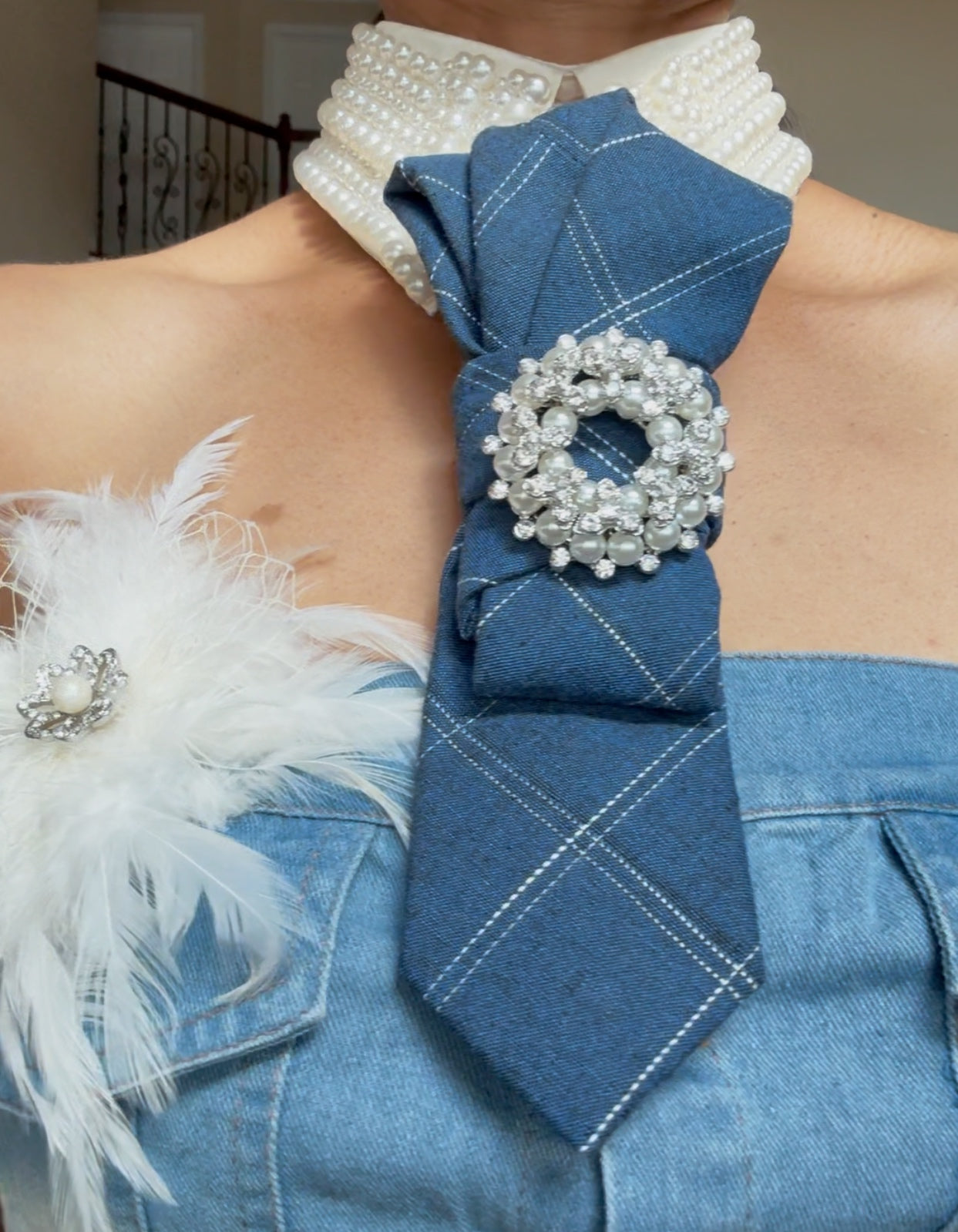 The Delaney Denim Wrap Tie