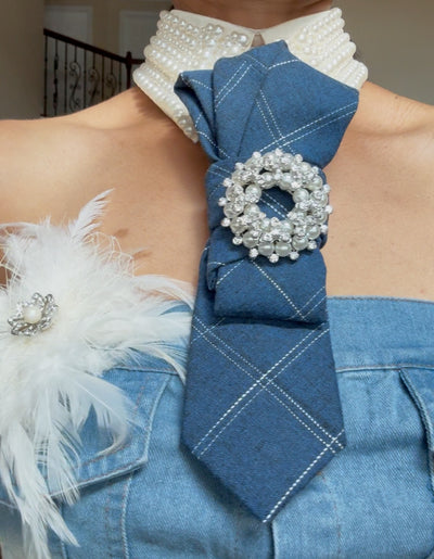 The Delaney Denim Wrap Tie