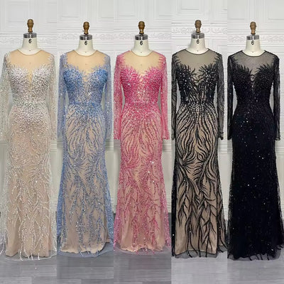 The Safa Luxury Pearl,Sequin Mermaid Gown