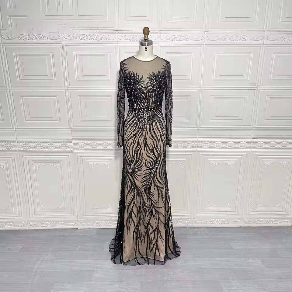 The Safa Luxury Pearl,Sequin Mermaid Gown