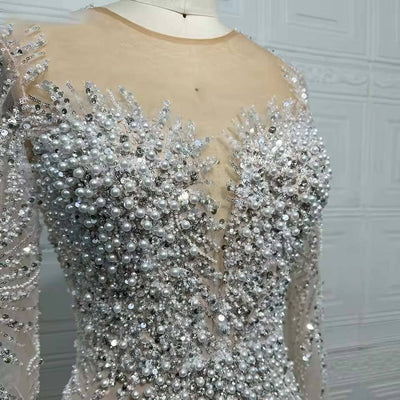 The Safa Luxury Pearl,Sequin Mermaid Gown