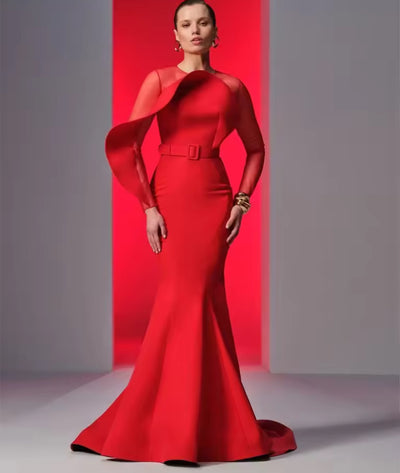 The Christine Red Mermaid Formal Gown