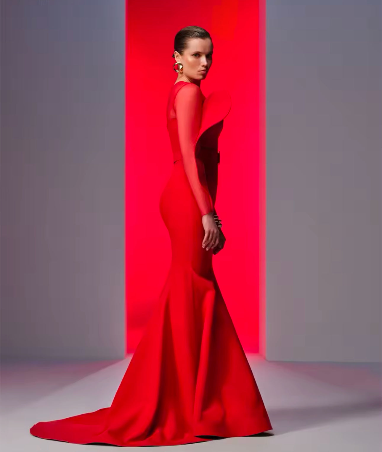 The Christine Red Mermaid Formal Gown