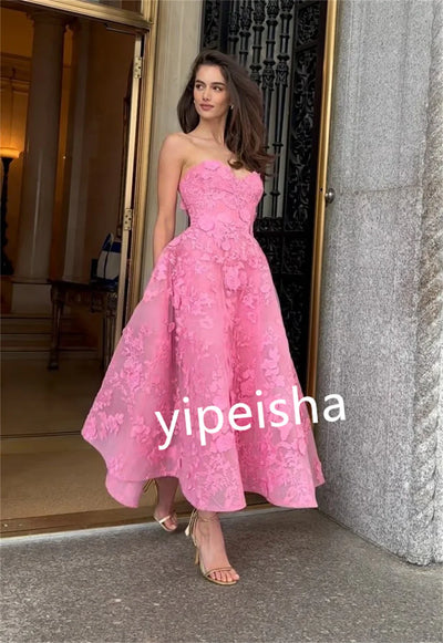Customized Strapless Jersey Midi Dress - Bespoke Ball Gown