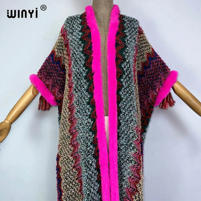 Women's Winter Knitted Tassel Cardigan Coat - Warm, Fashionable, Free Size