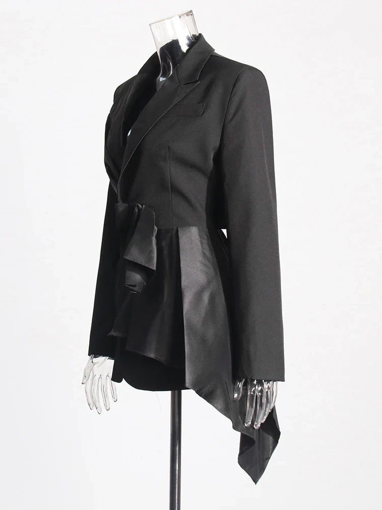 Hollow Out Bowknot Blazer | Women's Notched Collar Tunic