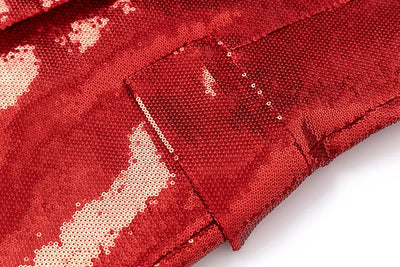 Christmas Red Sequins Two-Piece Suit Top & Shorts