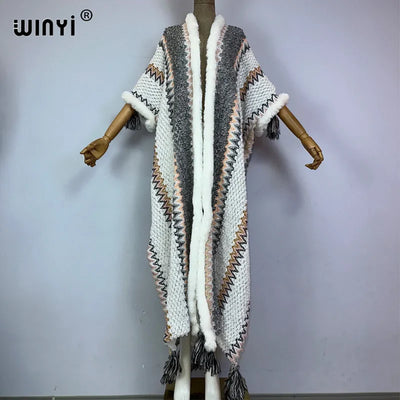 Women's Winter Knitted Tassel Cardigan Coat - Warm, Fashionable, Free Size