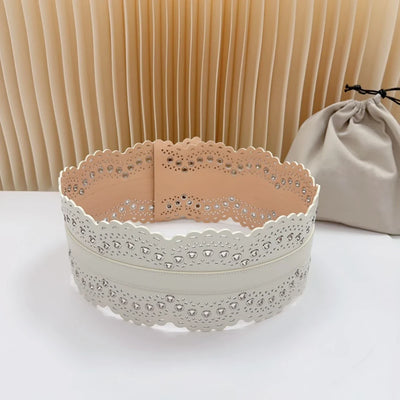 12 CM Wide Hollow Pattern Pin Buckle Waist Belt - Handmade Luxury Accessory