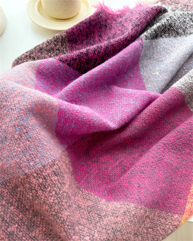 Luxury Fashion Plaid Cashmere Winter Shawl Scarf | Warm Triangle Wraps