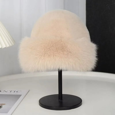 Winter Fluffy Fur Bucket Hat with Ear Protection