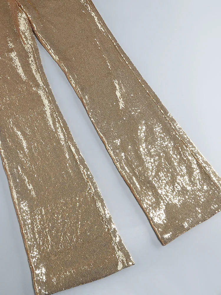 Sexy Sequined V-Neck Backless Jumpsuit for Women
