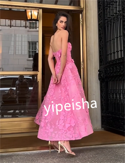Customized Strapless Jersey Midi Dress - Bespoke Ball Gown