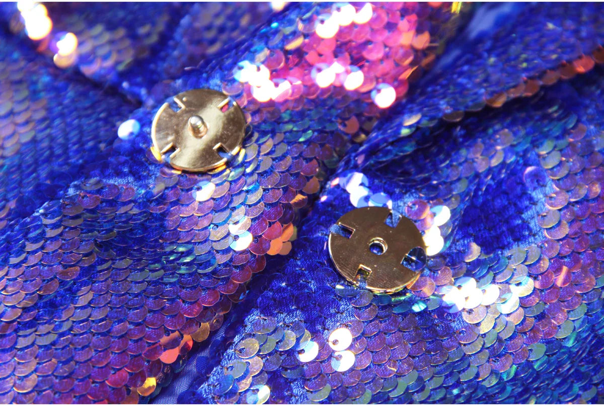 Spring & Autumn Women's Sequin Blazer - Dazzling Midi Jacket