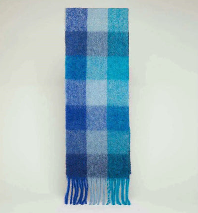 Luxury Rainbow Stripe Wool Scarf | Winter Warm Tassel Shawl Wrap