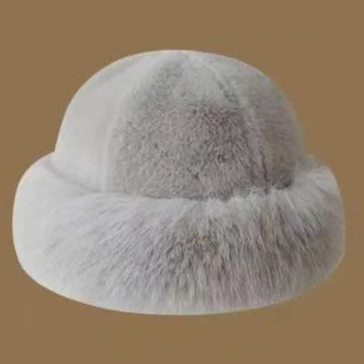 Winter Fluffy Fur Bucket Hat with Ear Protection