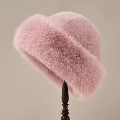 Winter Fluffy Fur Bucket Hat with Ear Protection
