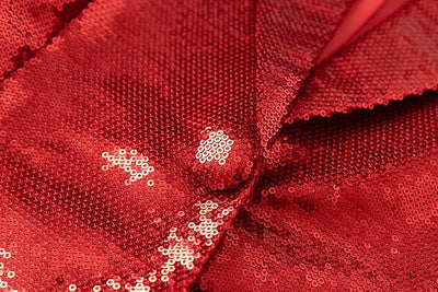 Christmas Red Sequins Two-Piece Suit Top & Shorts