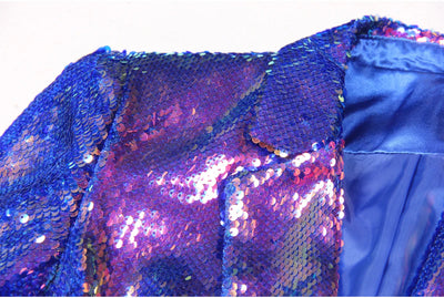 Spring & Autumn Women's Sequin Blazer - Dazzling Midi Jacket