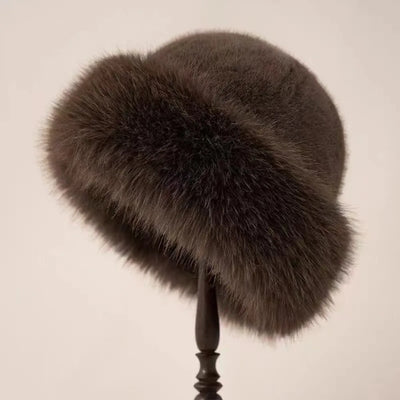 Winter Fluffy Fur Bucket Hat with Ear Protection