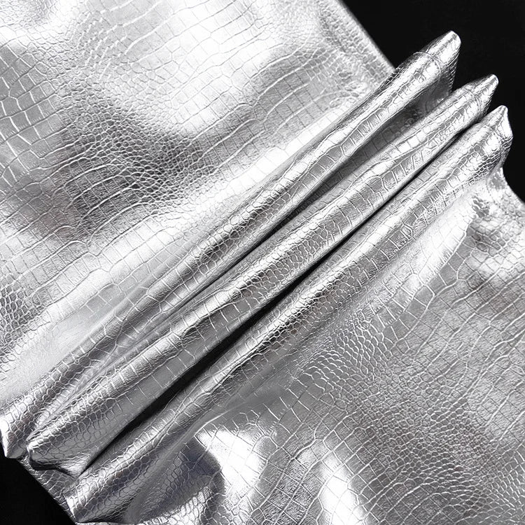 High Waisted Baggy PU Pants | Silver & Gold Loose Trousers