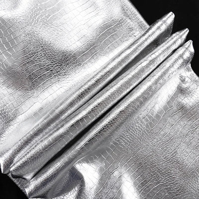 High Waisted Baggy PU Pants | Silver & Gold Loose Trousers