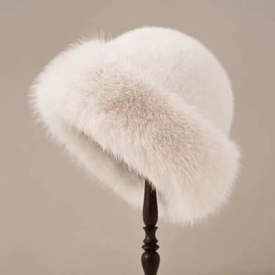 Winter Fluffy Fur Bucket Hat with Ear Protection
