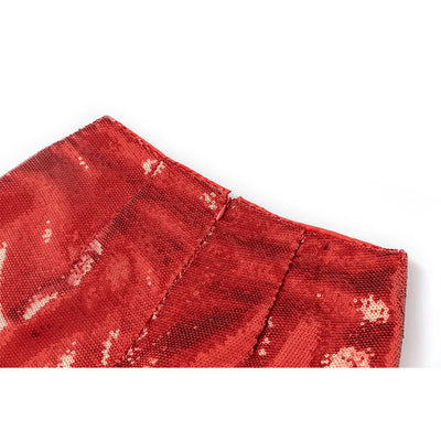 Christmas Red Sequins Two-Piece Suit Top & Shorts