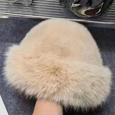 Winter Fluffy Fur Bucket Hat with Ear Protection