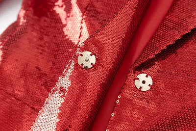 Christmas Red Sequins Two-Piece Suit Top & Shorts
