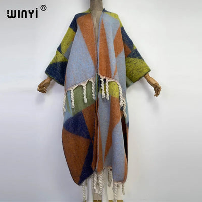 Winter Women Tassel Cardigan Coat | Thick Warm Christmas Kaftan Dress