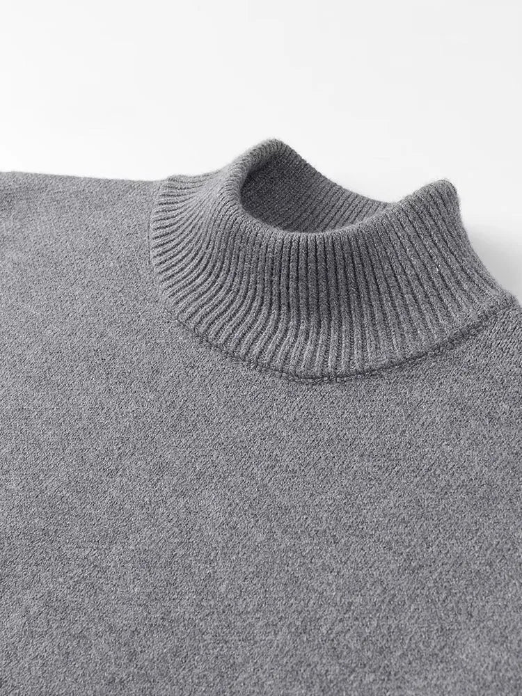 Solid Fringe Knitted Pullover Cloak for Women | Turtleneck Sleeveless Pullover
