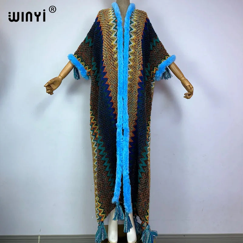 Women's Winter Knitted Tassel Cardigan Coat - Warm, Fashionable, Free Size