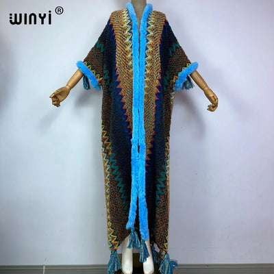 Women's Winter Knitted Tassel Cardigan Coat - Warm, Fashionable, Free Size