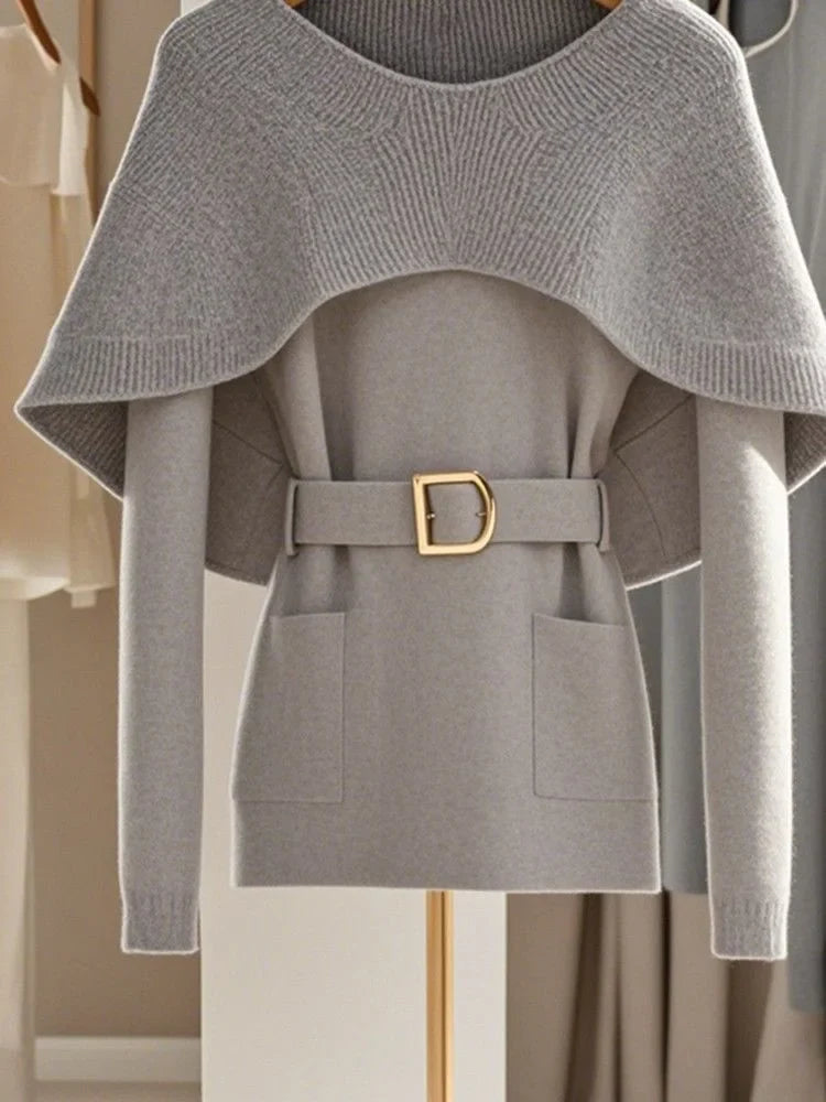 Retro Knitted Sweater for Women - Casual Winter Outerwear