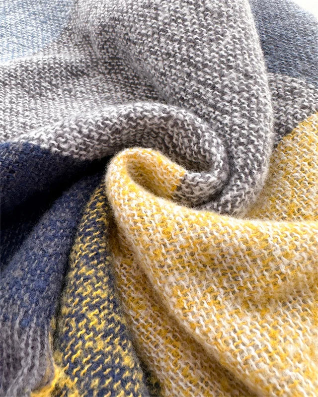 Luxury Fashion Plaid Cashmere Winter Shawl Scarf | Warm Triangle Wraps