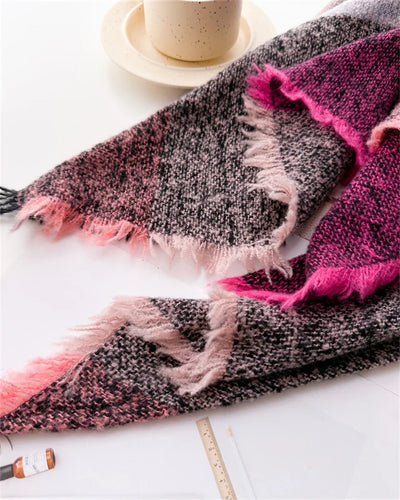 Luxury Fashion Plaid Cashmere Winter Shawl Scarf | Warm Triangle Wraps