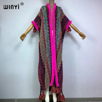 Women's Winter Knitted Tassel Cardigan Coat - Warm, Fashionable, Free Size