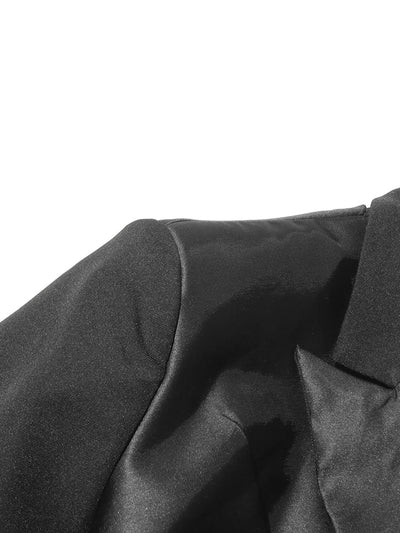 Hollow Out Bowknot Blazer | Women's Notched Collar Tunic