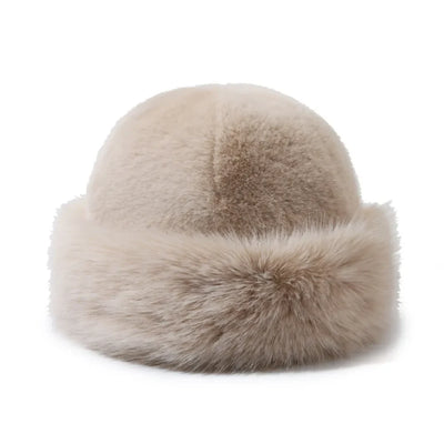 Winter Fluffy Fur Bucket Hat with Ear Protection