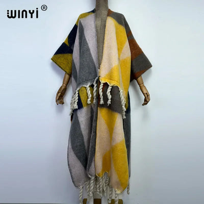 Winter Women Tassel Cardigan Coat | Thick Warm Christmas Kaftan Dress