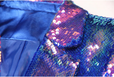 Spring & Autumn Women's Sequin Blazer - Dazzling Midi Jacket
