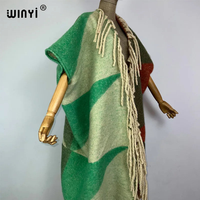 Winter Cloak Poncho | Long Maxi Overcoat for Women