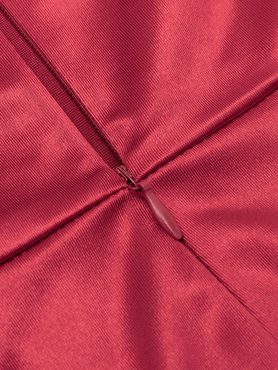 Sexy V-Neck Flare Sleeve Ruched Ruffle Long Dress