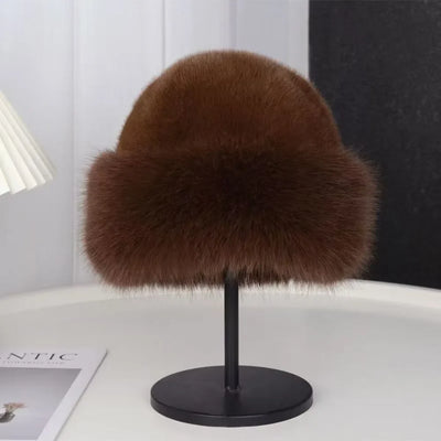 Winter Fluffy Fur Bucket Hat with Ear Protection