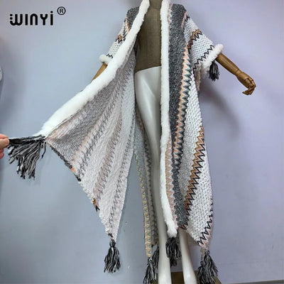 Women's Winter Knitted Tassel Cardigan Coat - Warm, Fashionable, Free Size