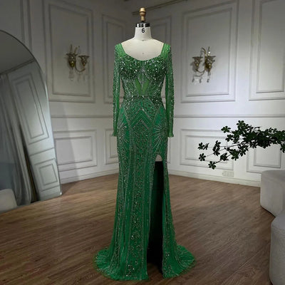 Luxury Pink Mermaid Beaded Evening Dress | Formal Occasion Gown
