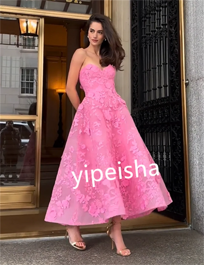 Customized Strapless Jersey Midi Dress - Bespoke Ball Gown