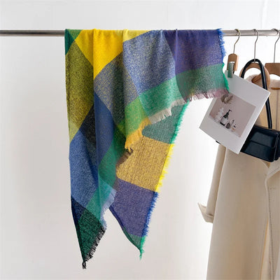 Luxury Fashion Plaid Cashmere Winter Shawl Scarf | Warm Triangle Wraps